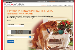 Purina Prize Package Instant Win Game